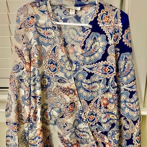 Gorgeous Yumi Kim Long Sleeve Multi Paisley Top XS
